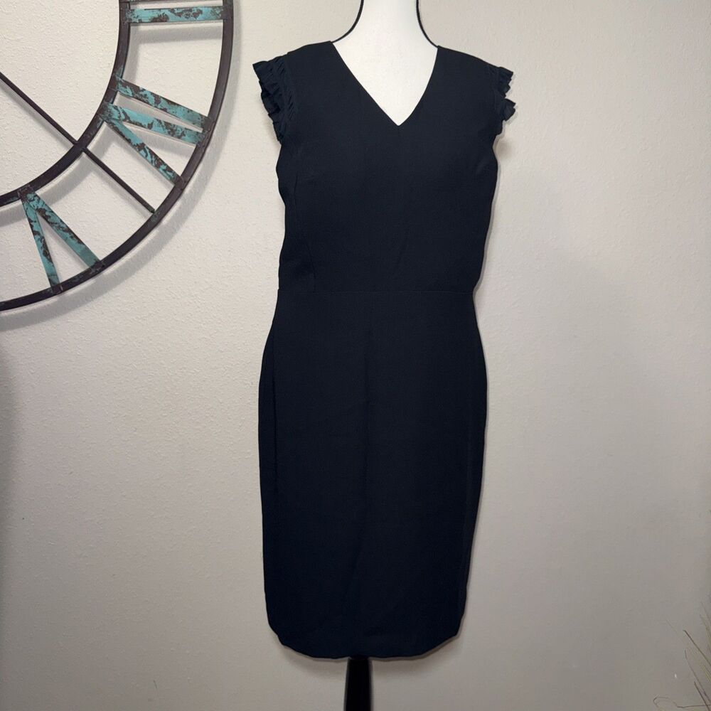 Ann Taylor Dress 14 NWT Black Sleeveless Lined Sheath Business Cocktail